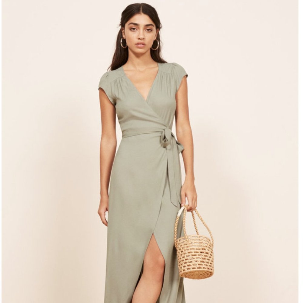 Reformation Chamomile Maxi Wrap Dress
